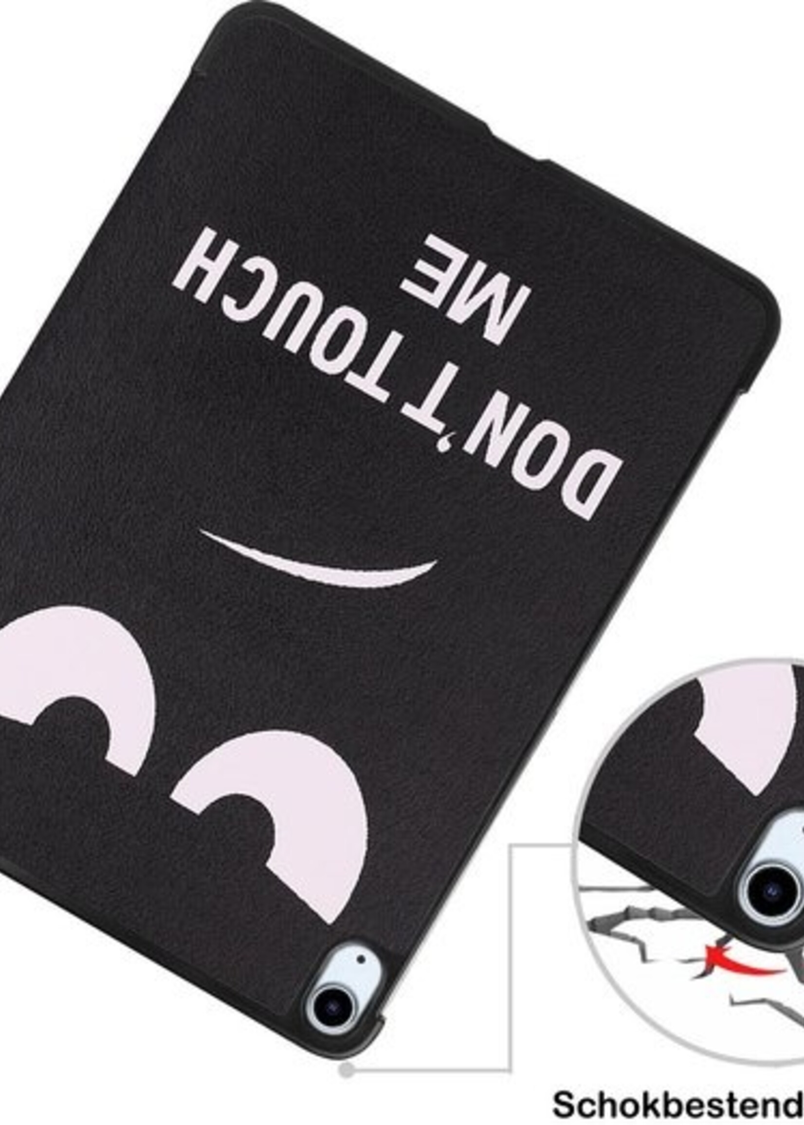 BTH Hoes Geschikt voor iPad Air 2020 Hoes Book Case Hoesje Trifold Cover Met Screenprotector - Hoesje Geschikt voor iPad Air 4 2020 Hoesje Bookcase - Don't Touch Me