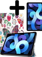BTH BTH iPad Air 4 2020 (10,9 inch) Hoesje Met Screenprotector - Vlinders