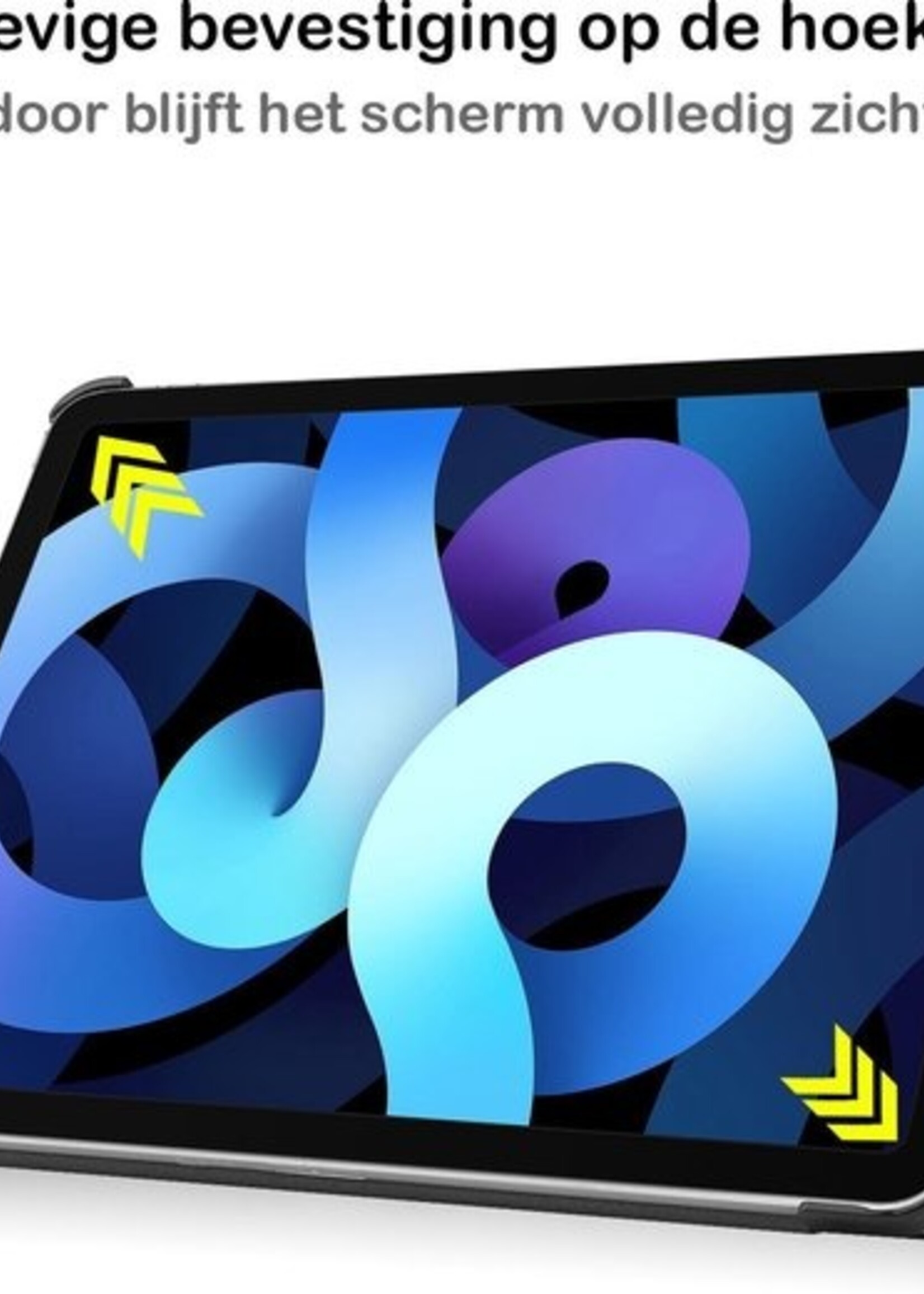 BTH Hoes Geschikt voor iPad Air 2020 Hoes Book Case Hoesje Trifold Cover Met Screenprotector - Hoesje Geschikt voor iPad Air 4 2020 Hoesje Bookcase - Vlinders