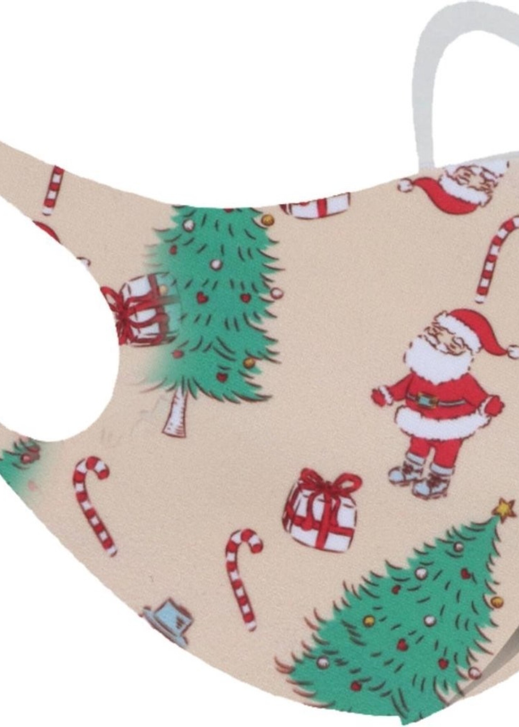 BTH Mondkapje Wasbaar Kerst Mondmasker Mondkapjes Niet Medisch - Creme