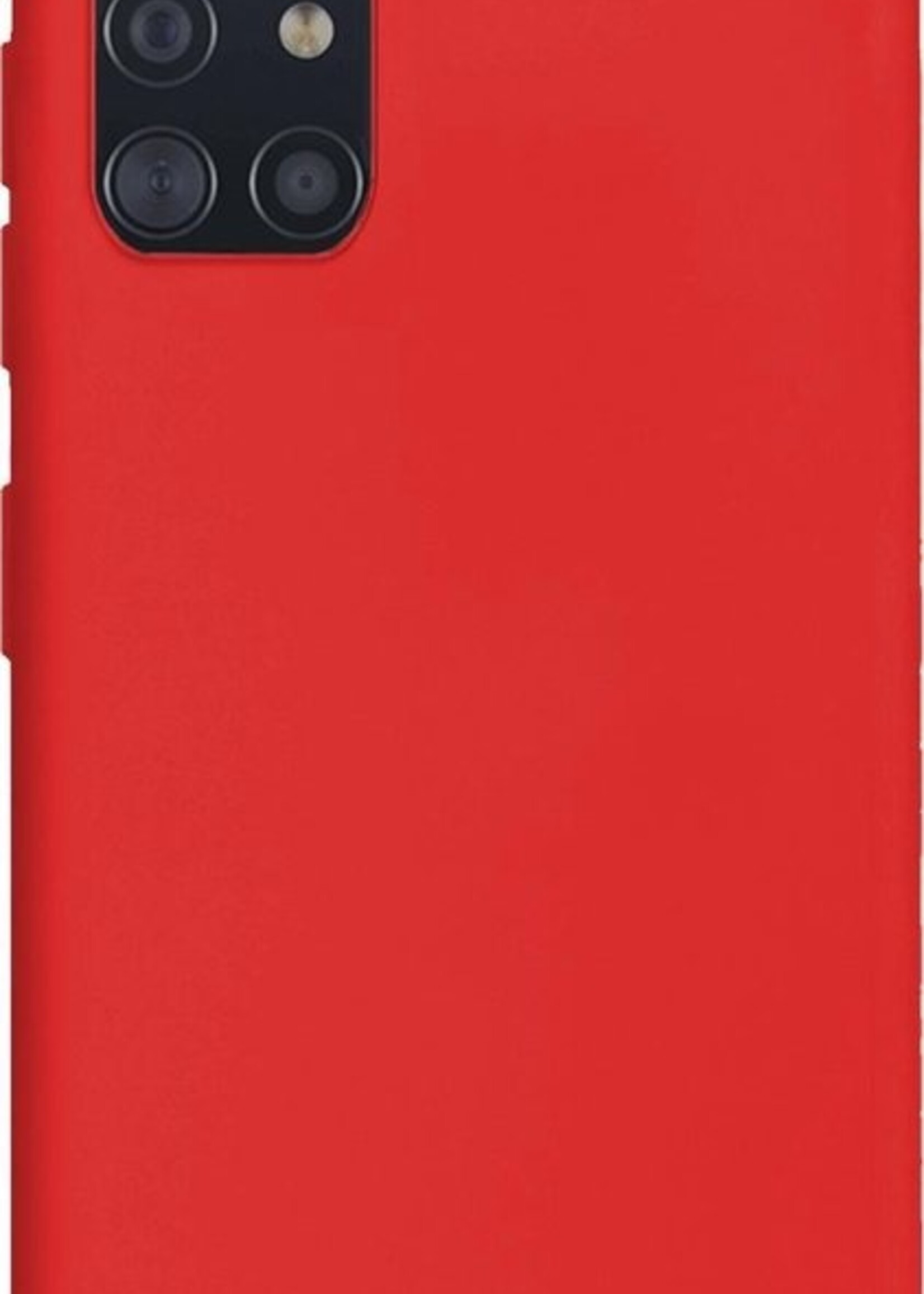 BTH Hoesje Geschikt voor Samsung A51 Hoesje Siliconen Case Hoes - Hoes Geschikt voor Samsung Galaxy A51 Hoes Cover Case - Rood
