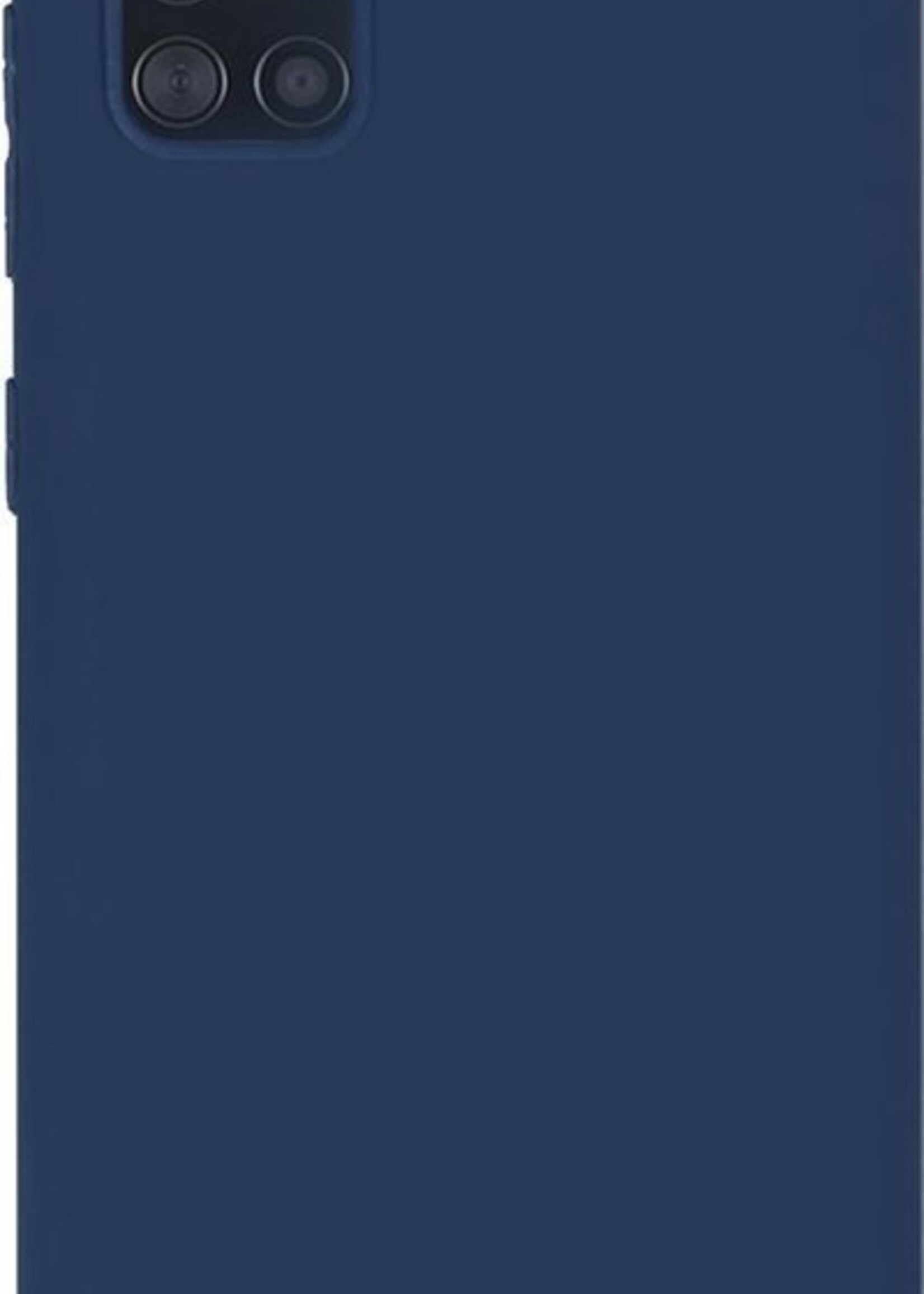 BTH Hoesje Geschikt voor Samsung A51 Hoesje Siliconen Case Hoes - Hoes Geschikt voor Samsung Galaxy A51 Hoes Cover Case - Blauw