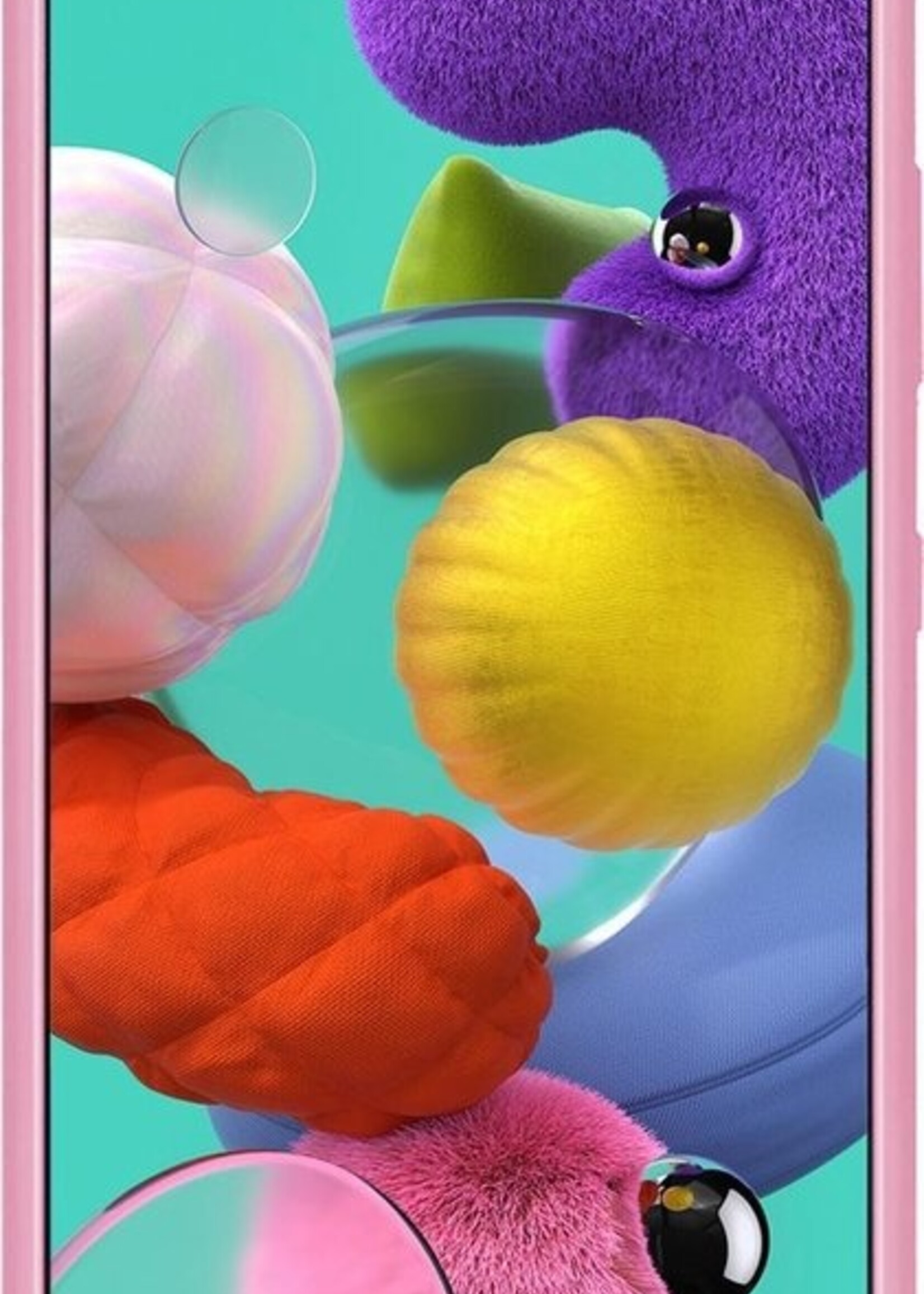 BTH Hoesje Geschikt voor Samsung A51 Hoesje Siliconen Case Hoes - Hoes Geschikt voor Samsung Galaxy A51 Hoes Cover Case - Roze