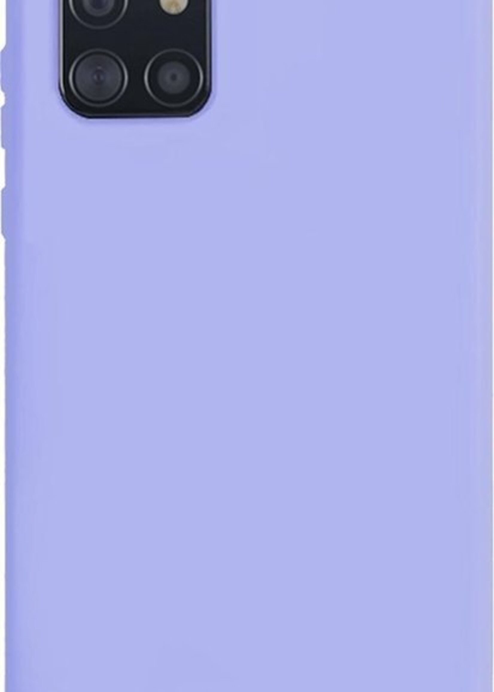 BTH Hoesje Geschikt voor Samsung A71 Hoesje Siliconen Case Hoes - Hoes Geschikt voor Samsung Galaxy A71 Hoes Cover Case - Lila
