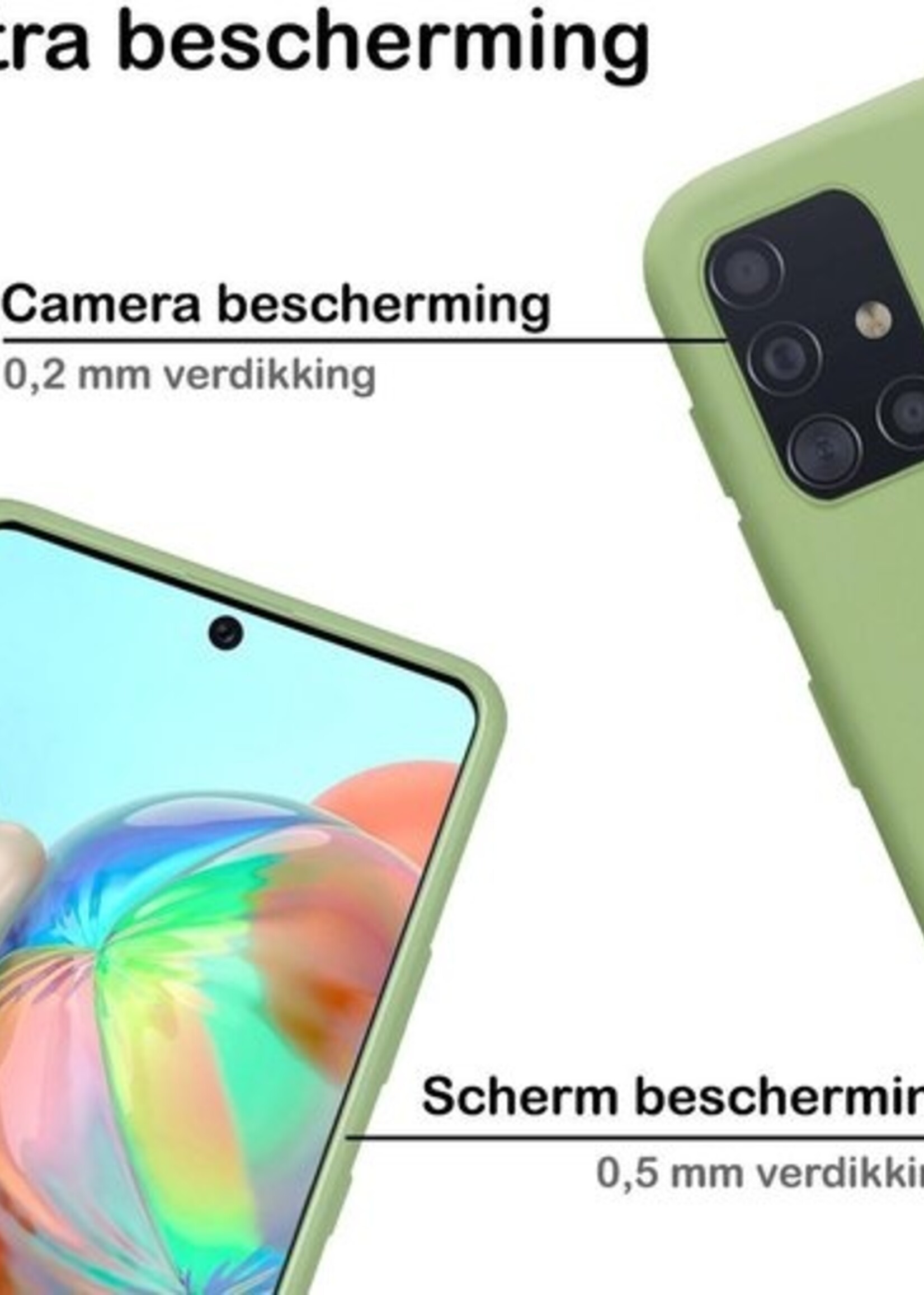 BTH Hoesje Geschikt voor Samsung A71 Hoesje Siliconen Case Hoes - Hoes Geschikt voor Samsung Galaxy A71 Hoes Cover Case - Groen