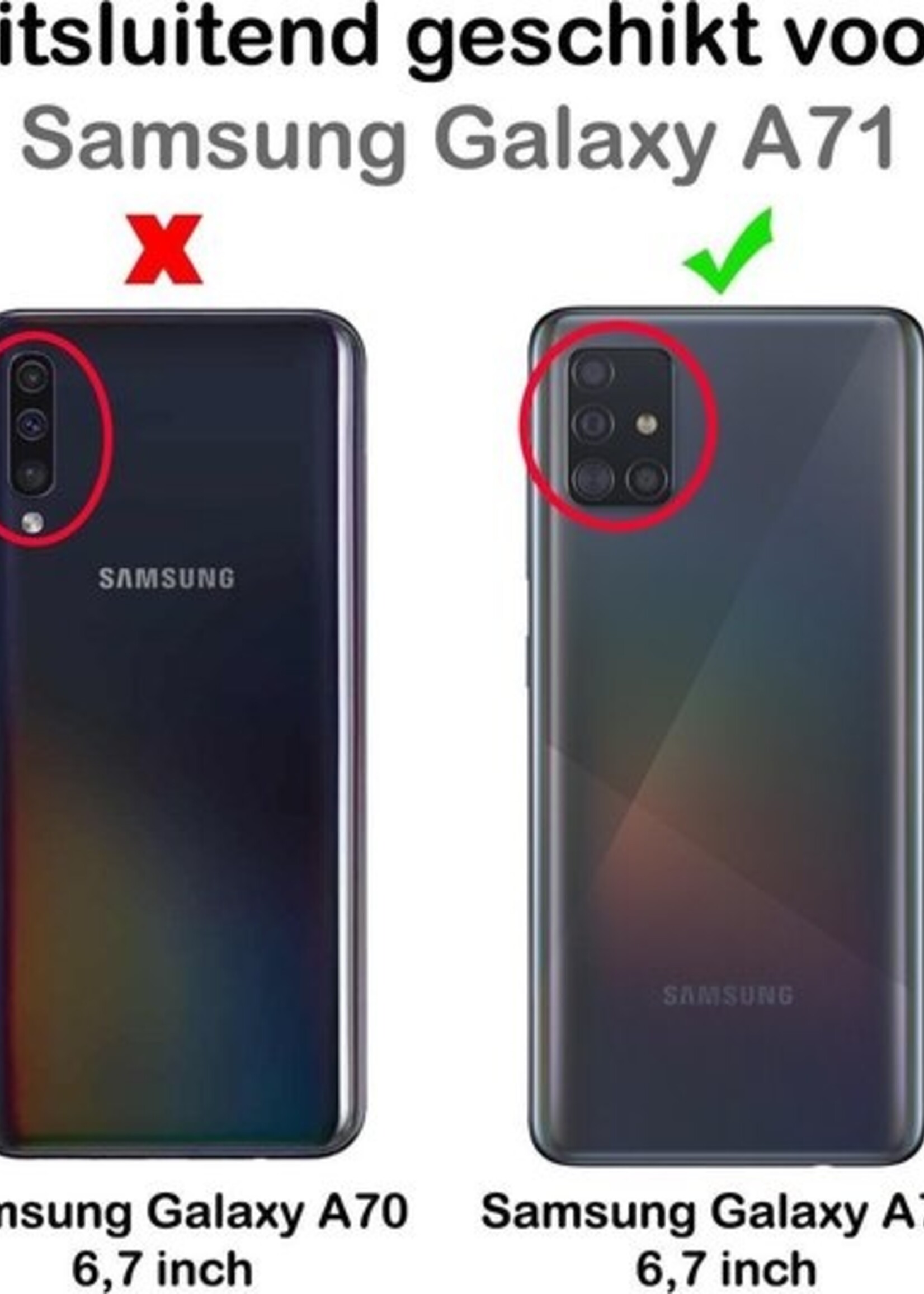 BTH Hoesje Geschikt voor Samsung A71 Hoesje Siliconen Case Hoes - Hoes Geschikt voor Samsung Galaxy A71 Hoes Cover Case - Blauw