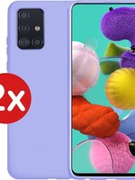 BTH BTH 2x Samsung Galaxy A51 hoesje siliconen - Lila