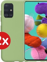 BTH BTH 2x Samsung Galaxy A51 hoesje siliconen - Mintgroen