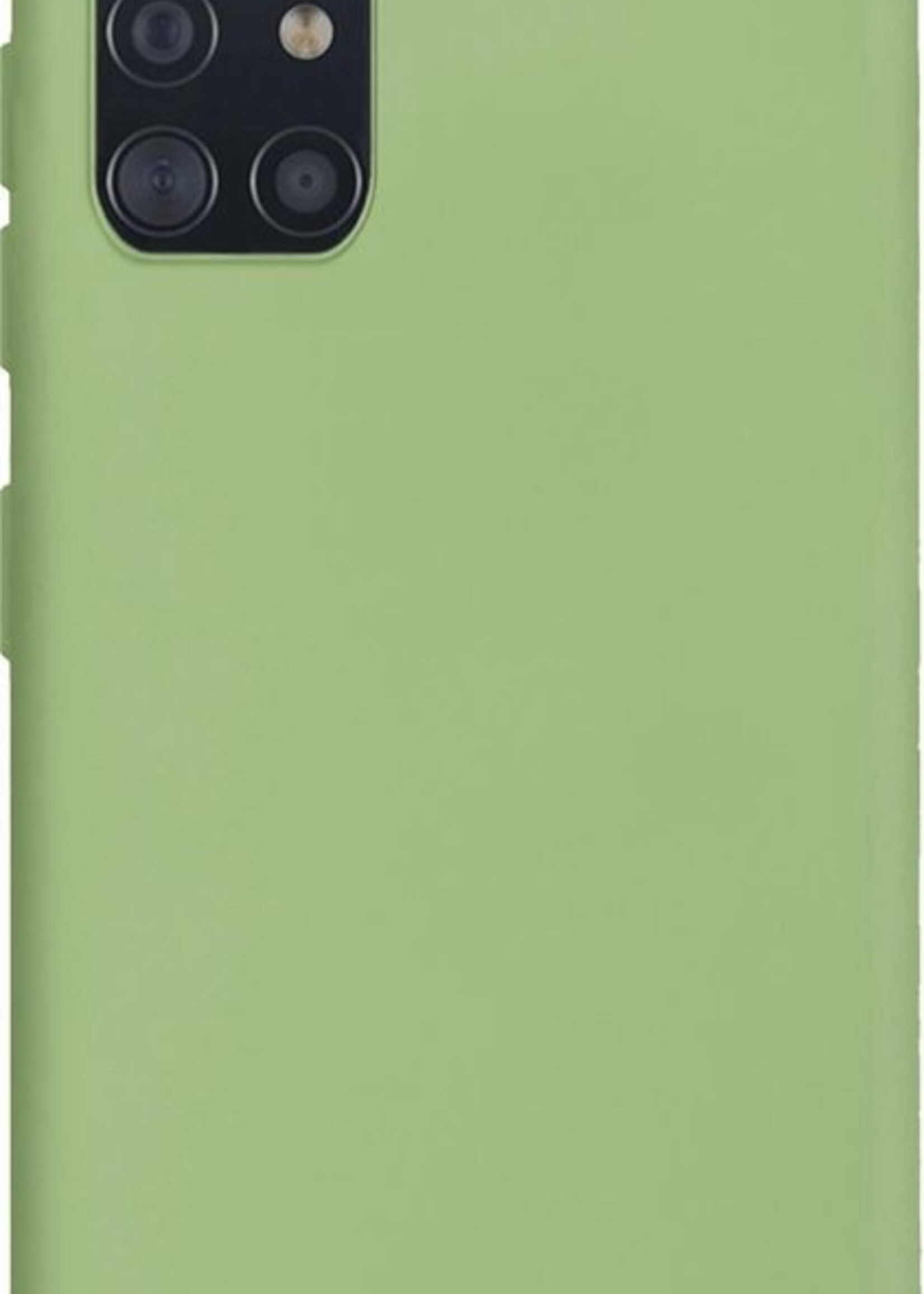 BTH Hoesje Geschikt voor Samsung A51 Hoesje Siliconen Case Hoes - Hoes Geschikt voor Samsung Galaxy A51 Hoes Cover Case - Groen - 2 PACK