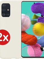 BTH BTH 2x Samsung Galaxy A51 hoesje siliconen - Wit