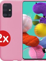 BTH BTH 2x Samsung Galaxy A51 hoesje siliconen - Roze
