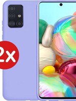 BTH BTH 2x Samsung Galaxy A71 hoesje siliconen - Lila