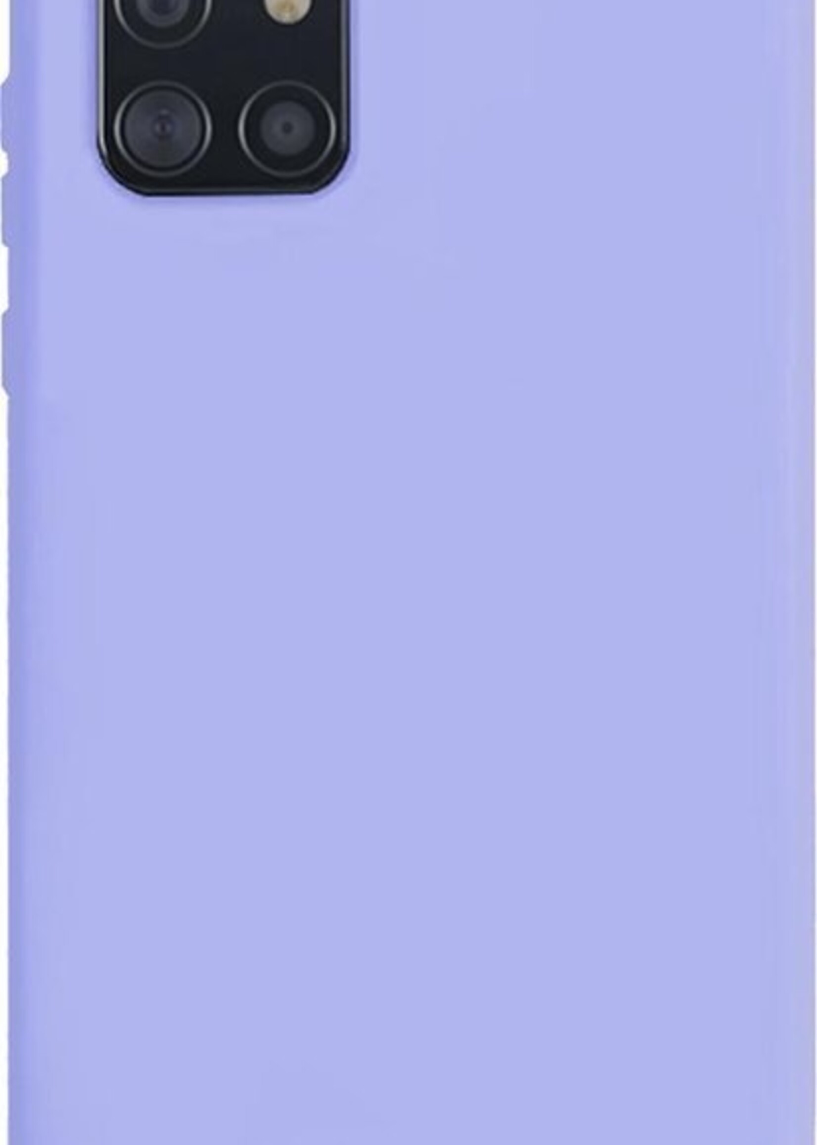 BTH Hoesje Geschikt voor Samsung A71 Hoesje Siliconen Case Hoes - Hoes Geschikt voor Samsung Galaxy A71 Hoes Cover Case - Lila - 2 PACK