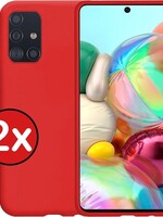 BTH BTH 2x Samsung Galaxy A71 hoesje siliconen - Rood