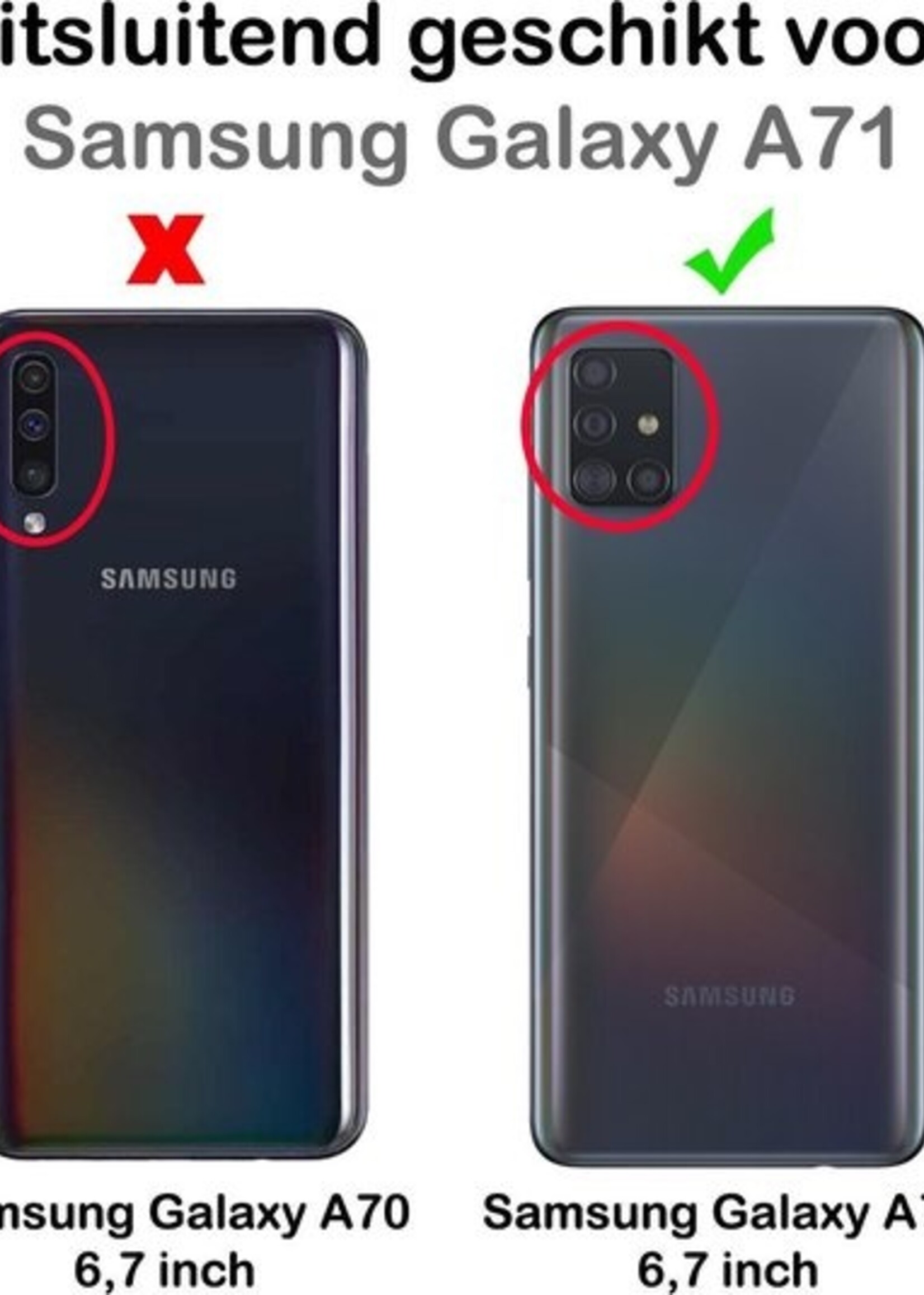 BTH Hoesje Geschikt voor Samsung A71 Hoesje Siliconen Case Hoes - Hoes Geschikt voor Samsung Galaxy A71 Hoes Cover Case - Rood - 2 PACK