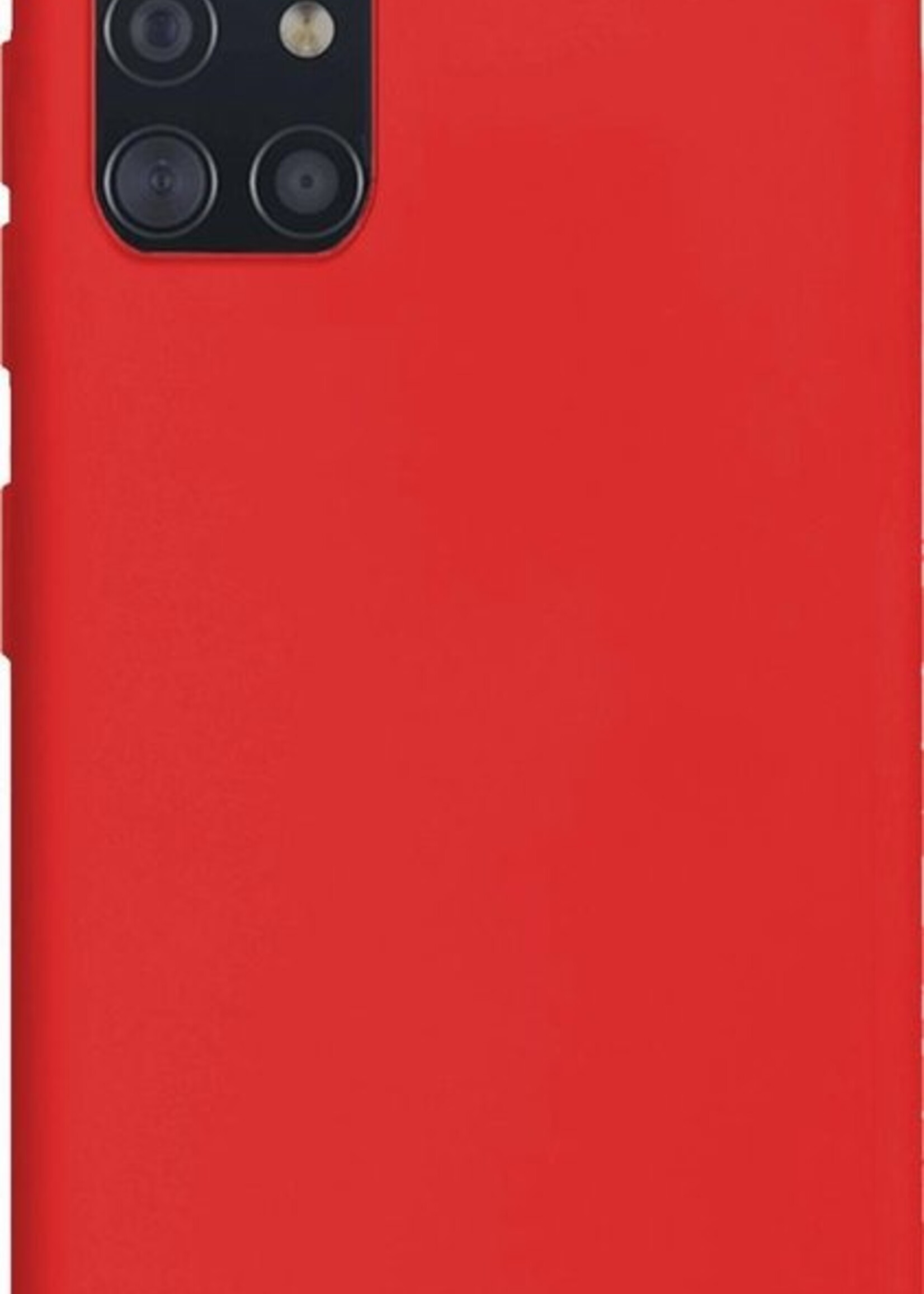 BTH Hoesje Geschikt voor Samsung A71 Hoesje Siliconen Case Hoes - Hoes Geschikt voor Samsung Galaxy A71 Hoes Cover Case - Rood - 2 PACK