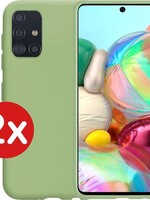 BTH BTH 2x Samsung Galaxy A71 hoesje siliconen - Mintgroen