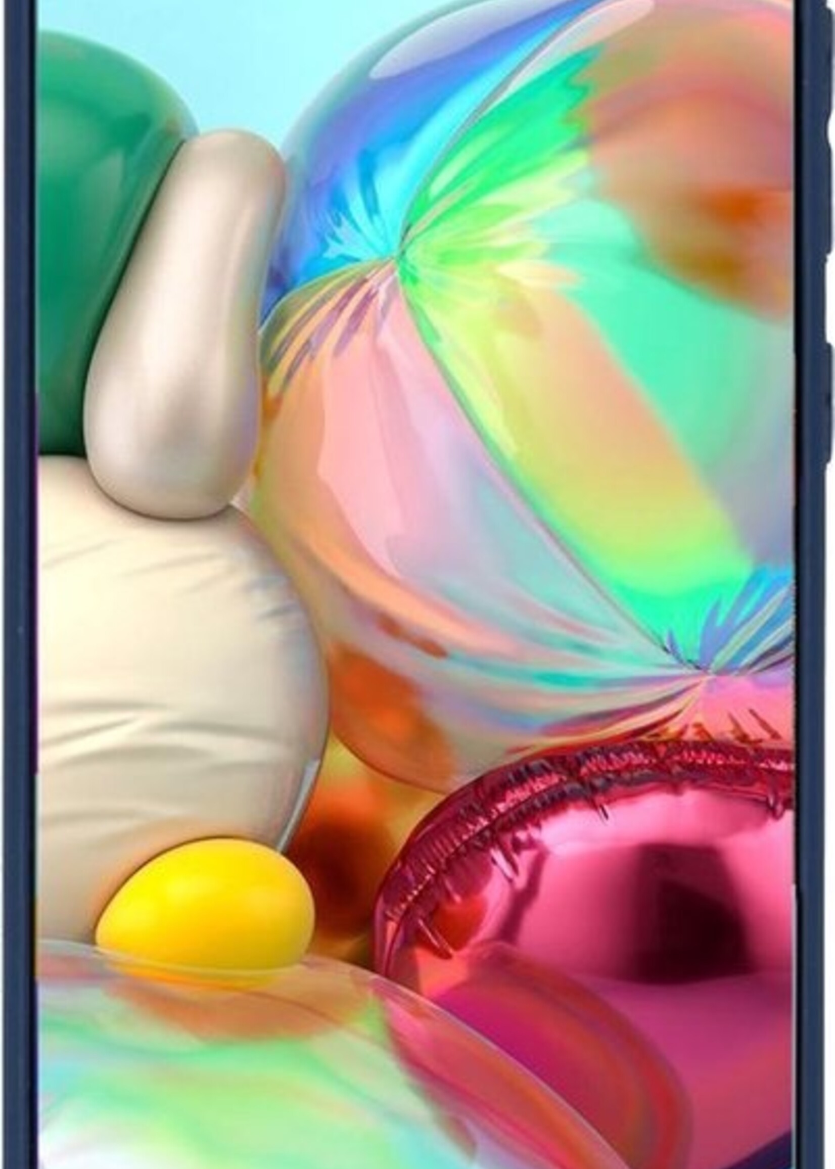 BTH Hoesje Geschikt voor Samsung A71 Hoesje Siliconen Case Hoes - Hoes Geschikt voor Samsung Galaxy A71 Hoes Cover Case - Donkerblauw - 2 PACK