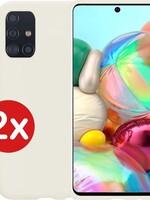 BTH BTH 2x Samsung Galaxy A71 hoesje siliconen - Wit