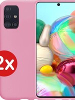 BTH BTH 2x Samsung Galaxy A71 hoesje siliconen - Roze