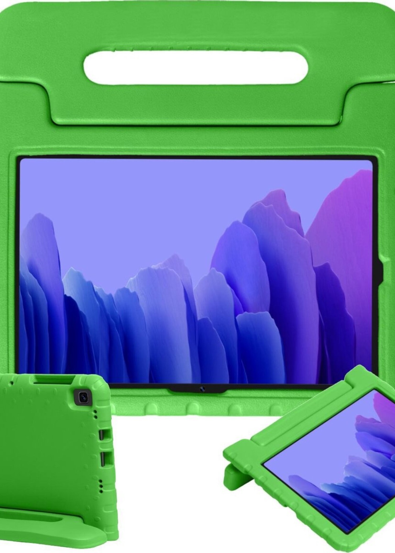 BTH Kinderhoes Geschikt voor Samsung Galaxy Tab A7 Hoes Kinder Hoesje Kids Case Cover Kidsproof - Hoesje Geschikt voor Samsung Tab A7 Hoesje Kinder Hoes - Groen