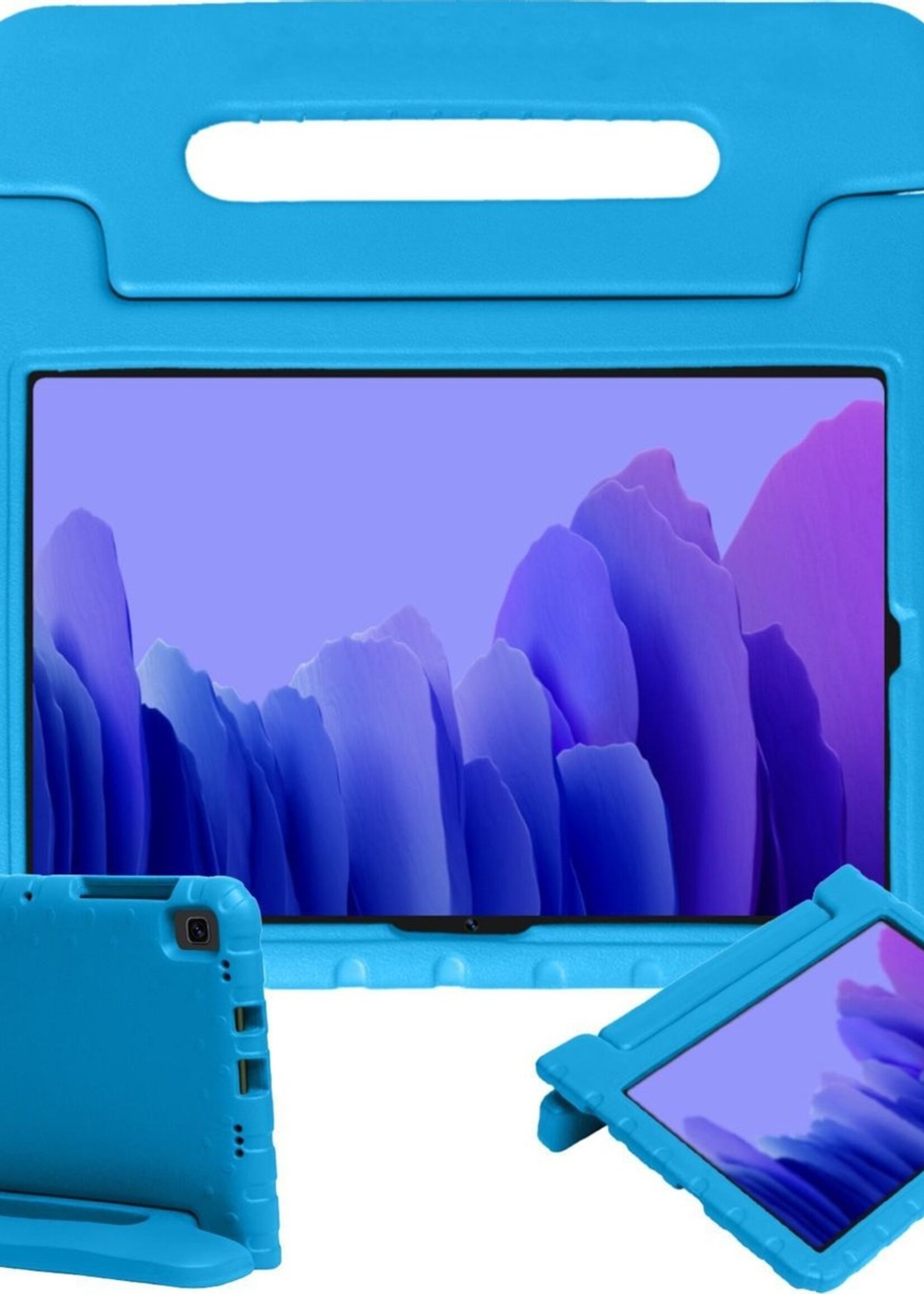 BTH Kinderhoes Geschikt voor Samsung Galaxy Tab A7 Hoes Kinder Hoesje Kids Case Cover Kidsproof - Hoesje Geschikt voor Samsung Tab A7 Hoesje Kinder Hoes - Blauw