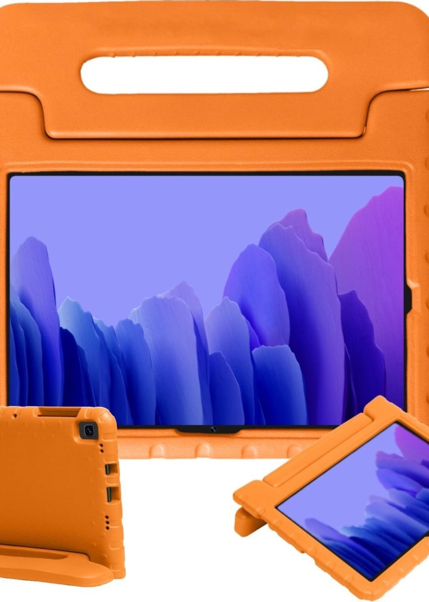 BTH Kinderhoes Geschikt voor Samsung Galaxy Tab A7 Hoes Kinder Hoesje Kids Case Cover Kidsproof - Hoesje Geschikt voor Samsung Tab A7 Hoesje Kinder Hoes - Oranje