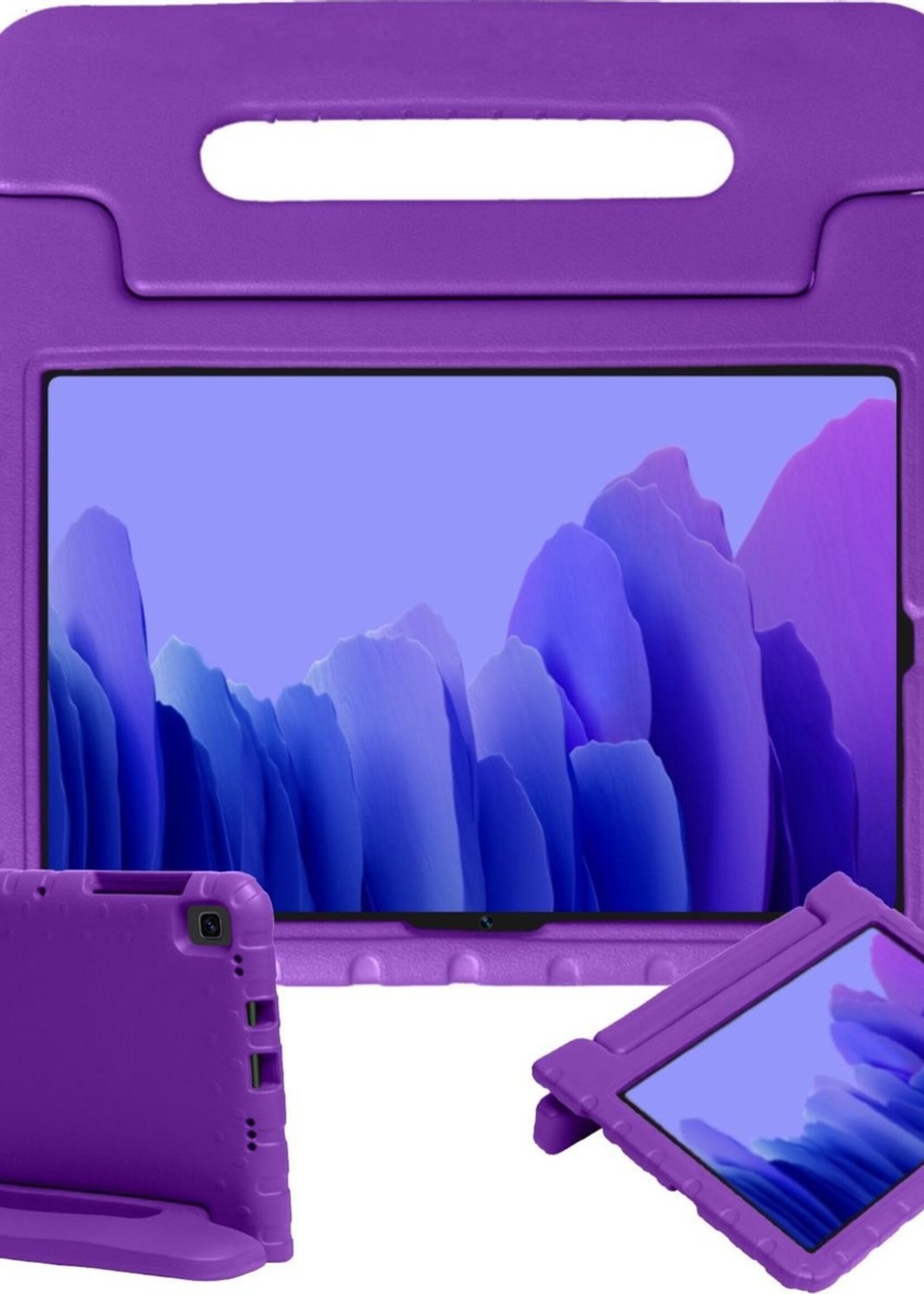 BTH Kinderhoes Geschikt voor Samsung Galaxy Tab A7 Hoes Kinder Hoesje Kids Case Cover Kidsproof - Hoesje Geschikt voor Samsung Tab A7 Hoesje Kinder Hoes - Paars