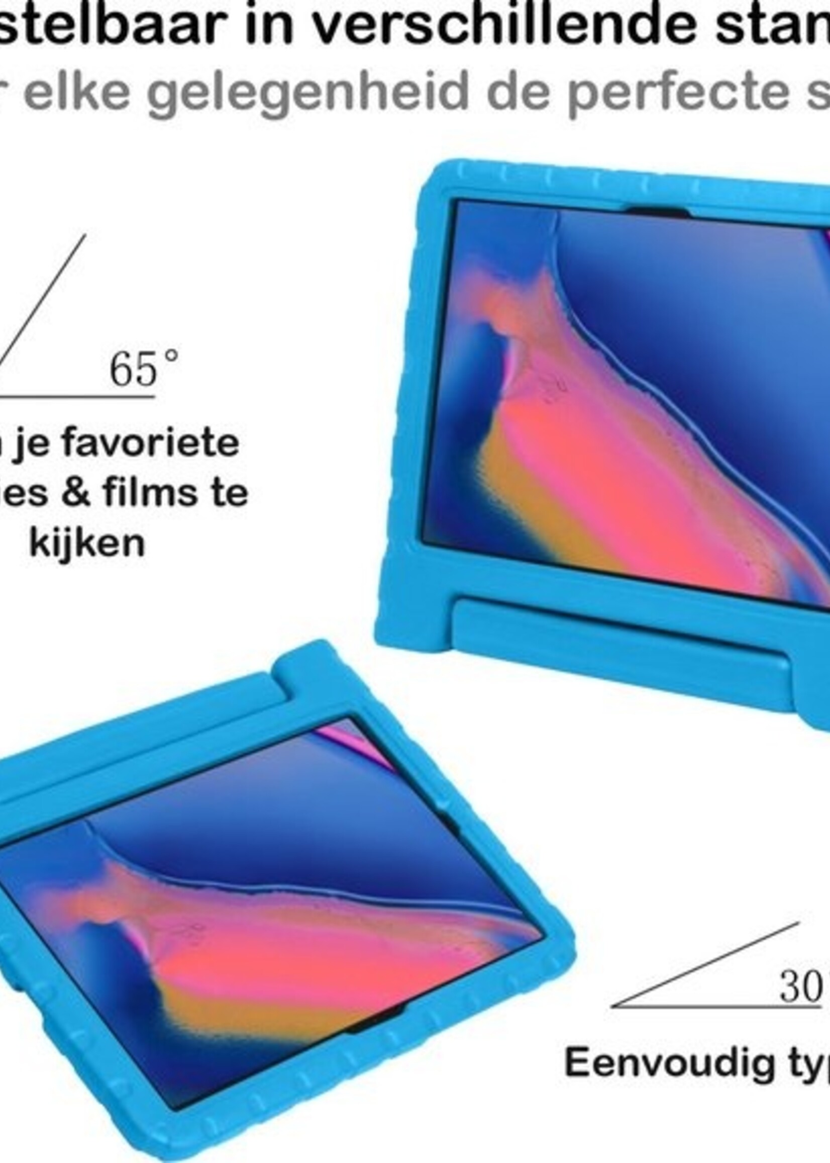 BTH Kinderhoes Geschikt voor Samsung Galaxy Tab A 8.0 (2019) Hoes Kinder Hoesje Kids Case Cover Kidsproof - Hoesje Geschikt voor Samsung Tab A 8.0 (2019) Hoesje Kinder Hoes - Blauw