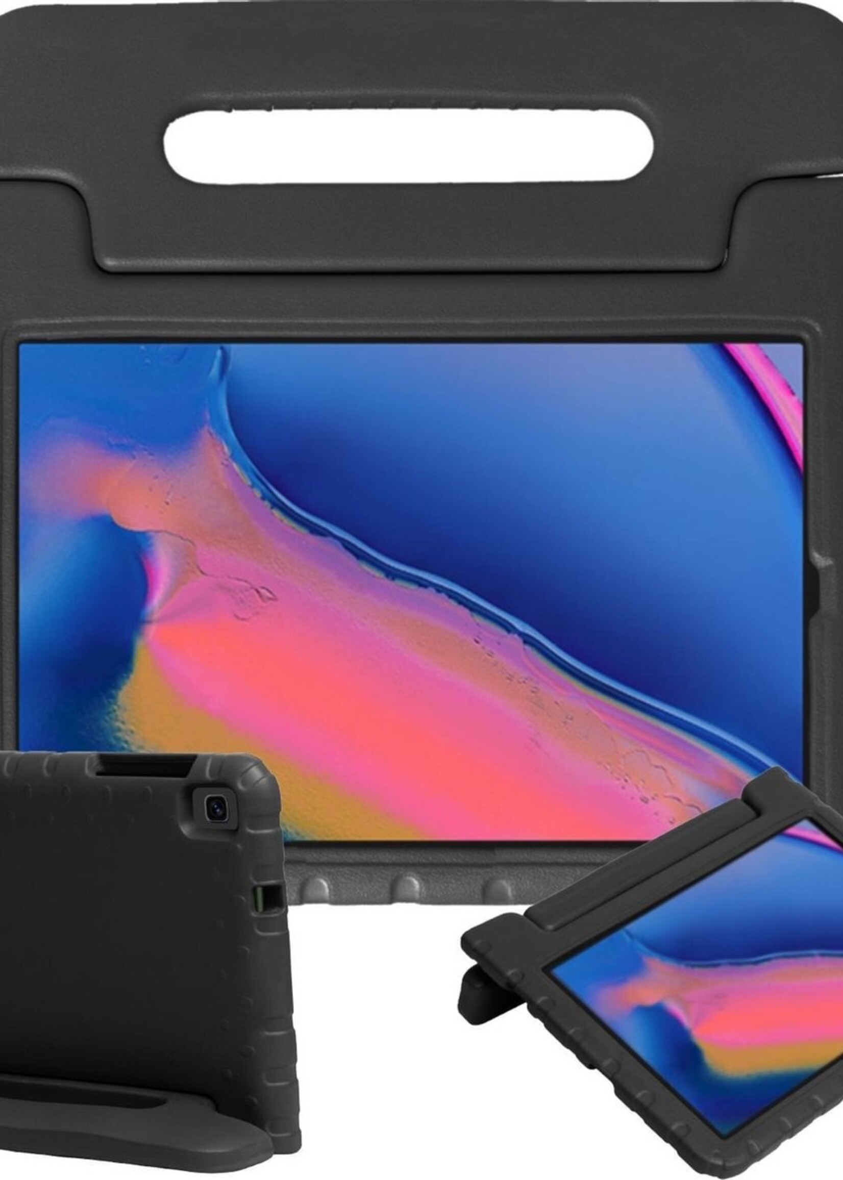 BTH Kinderhoes Geschikt voor Samsung Galaxy Tab A 8.0 (2019) Hoes Kinder Hoesje Kids Case Cover Kidsproof - Hoesje Geschikt voor Samsung Tab A 8.0 (2019) Hoesje Kinder Hoes - Zwart