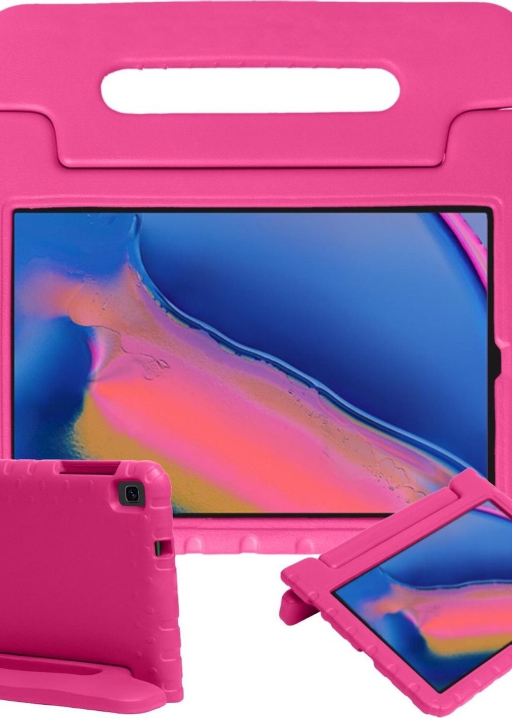 BTH Kinderhoes Geschikt voor Samsung Galaxy Tab A 8.0 (2019) Hoes Kinder Hoesje Kids Case Cover Kidsproof - Hoesje Geschikt voor Samsung Tab A 8.0 (2019) Hoesje Kinder Hoes - Roze
