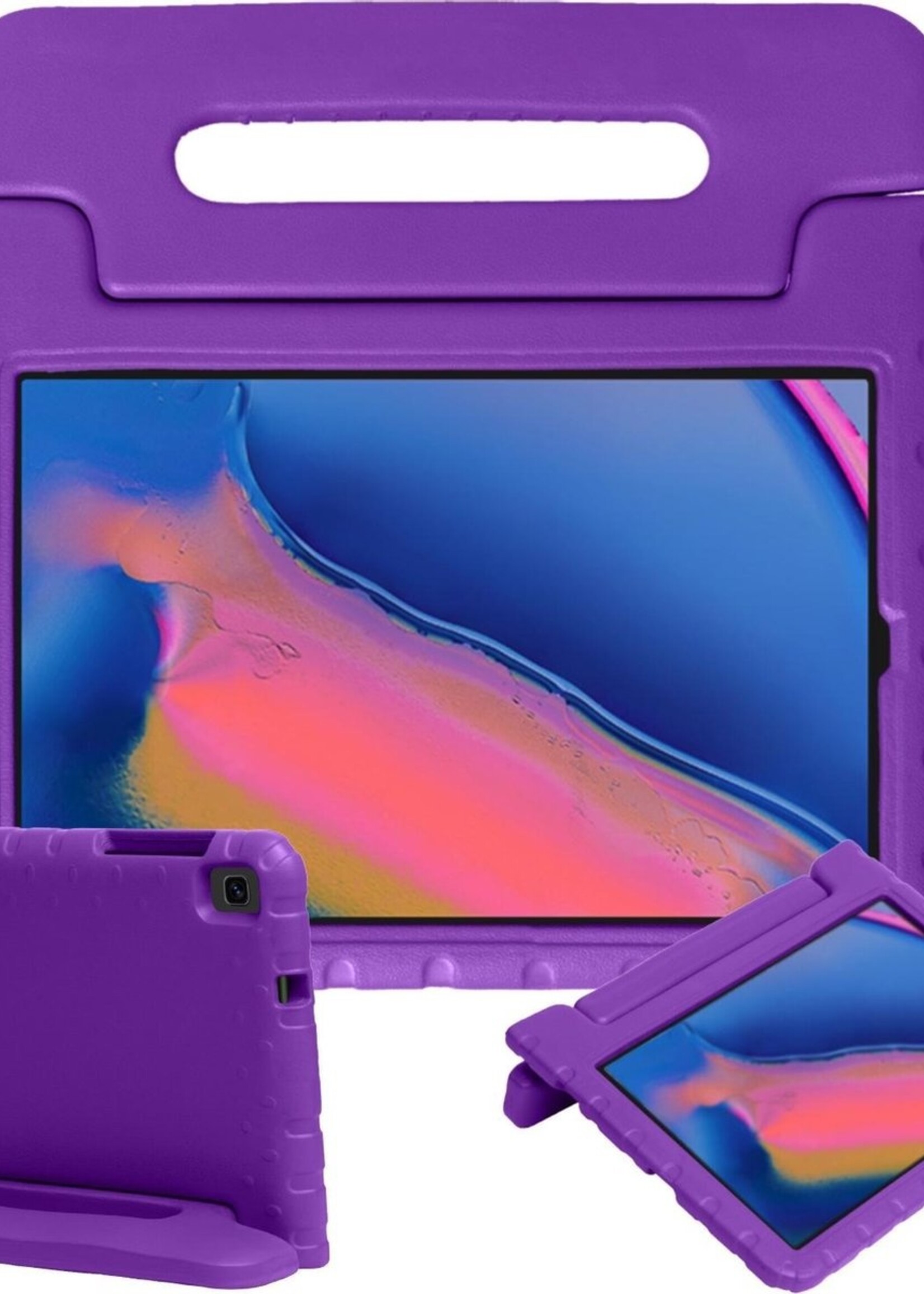 BTH Kinderhoes Geschikt voor Samsung Galaxy Tab A 8.0 (2019) Hoes Kinder Hoesje Kids Case Cover Kidsproof - Hoesje Geschikt voor Samsung Tab A 8.0 (2019) Hoesje Kinder Hoes - Paars