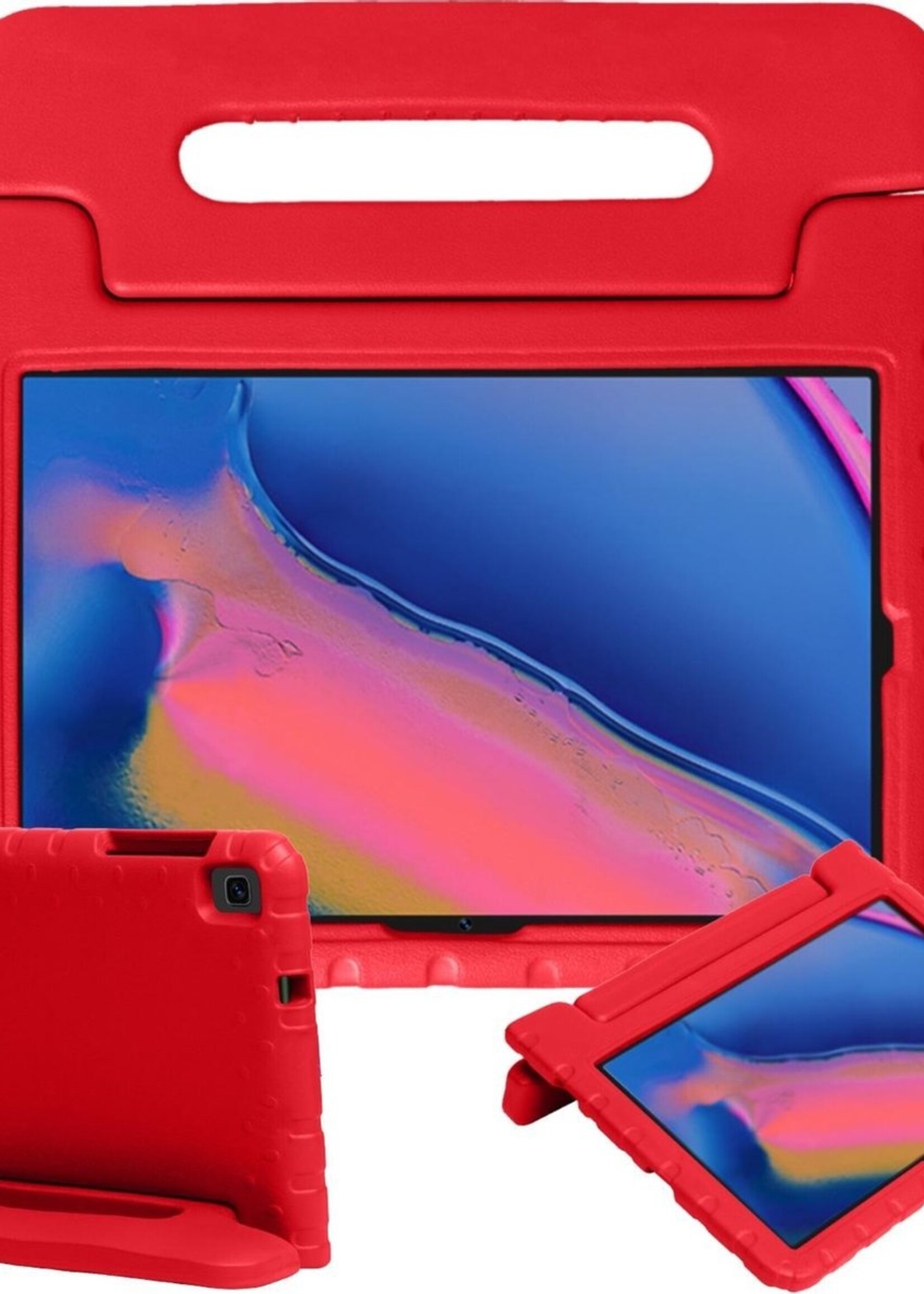 BTH Kinderhoes Geschikt voor Samsung Galaxy Tab A 8.0 (2019) Hoes Kinder Hoesje Kids Case Cover Kidsproof - Hoesje Geschikt voor Samsung Tab A 8.0 (2019) Hoesje Kinder Hoes - Rood