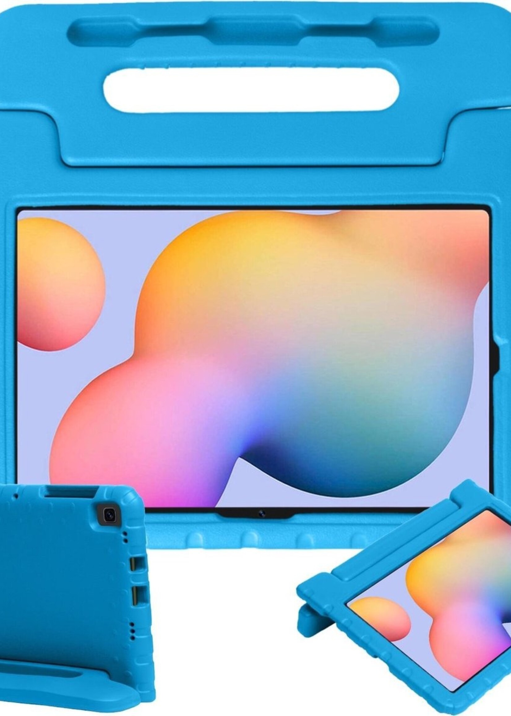 BTH Kinderhoes Geschikt voor Samsung Galaxy Tab S6 Lite Hoes Kinder Hoesje Kids Case Cover Kidsproof - Hoesje Geschikt voor Samsung Tab S6 Lite Hoesje Kinder Hoes - Blauw