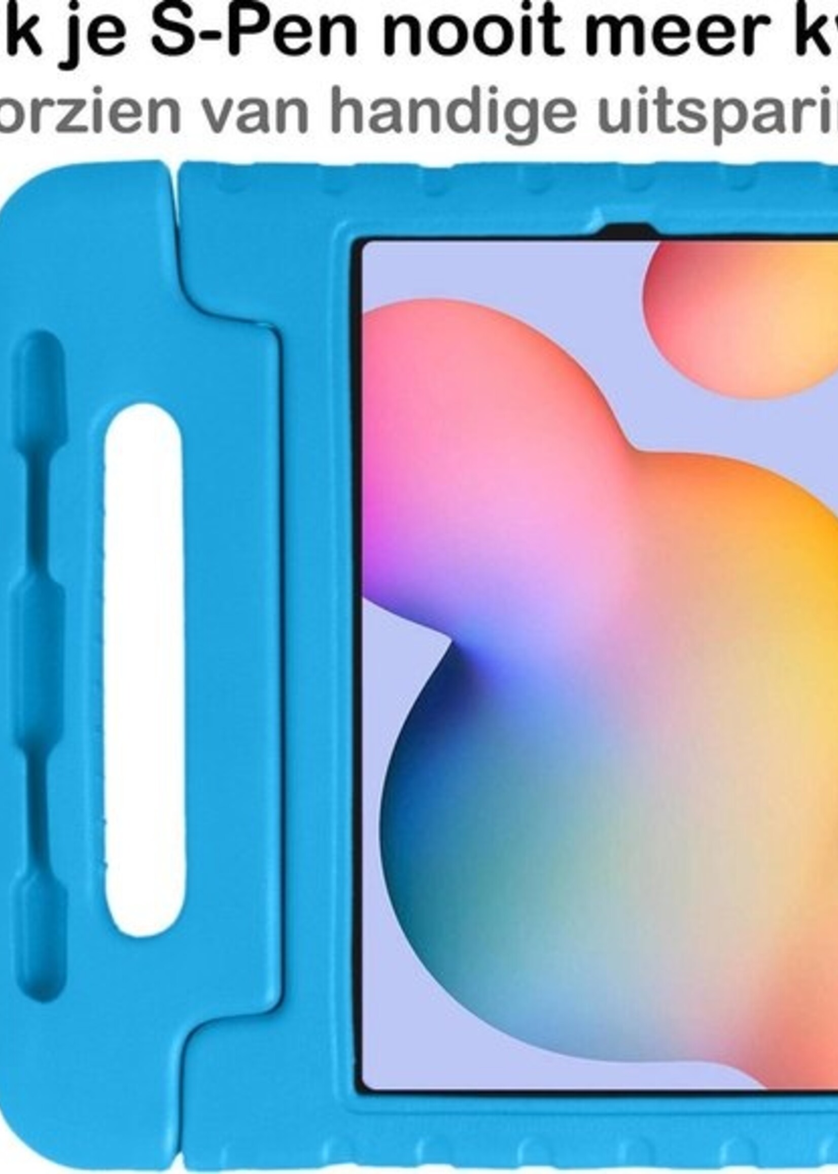BTH Kinderhoes Geschikt voor Samsung Galaxy Tab S6 Lite Hoes Kinder Hoesje Kids Case Cover Kidsproof - Hoesje Geschikt voor Samsung Tab S6 Lite Hoesje Kinder Hoes - Blauw
