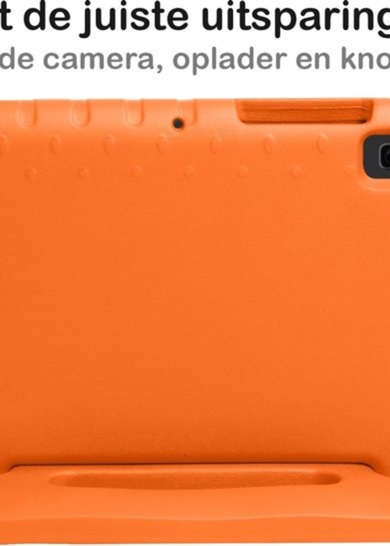 BTH Kinderhoes Geschikt voor Samsung Galaxy Tab S6 Lite Hoes Kinder Hoesje Kids Case Cover Kidsproof - Hoesje Geschikt voor Samsung Tab S6 Lite Hoesje Kinder Hoes - Oranje