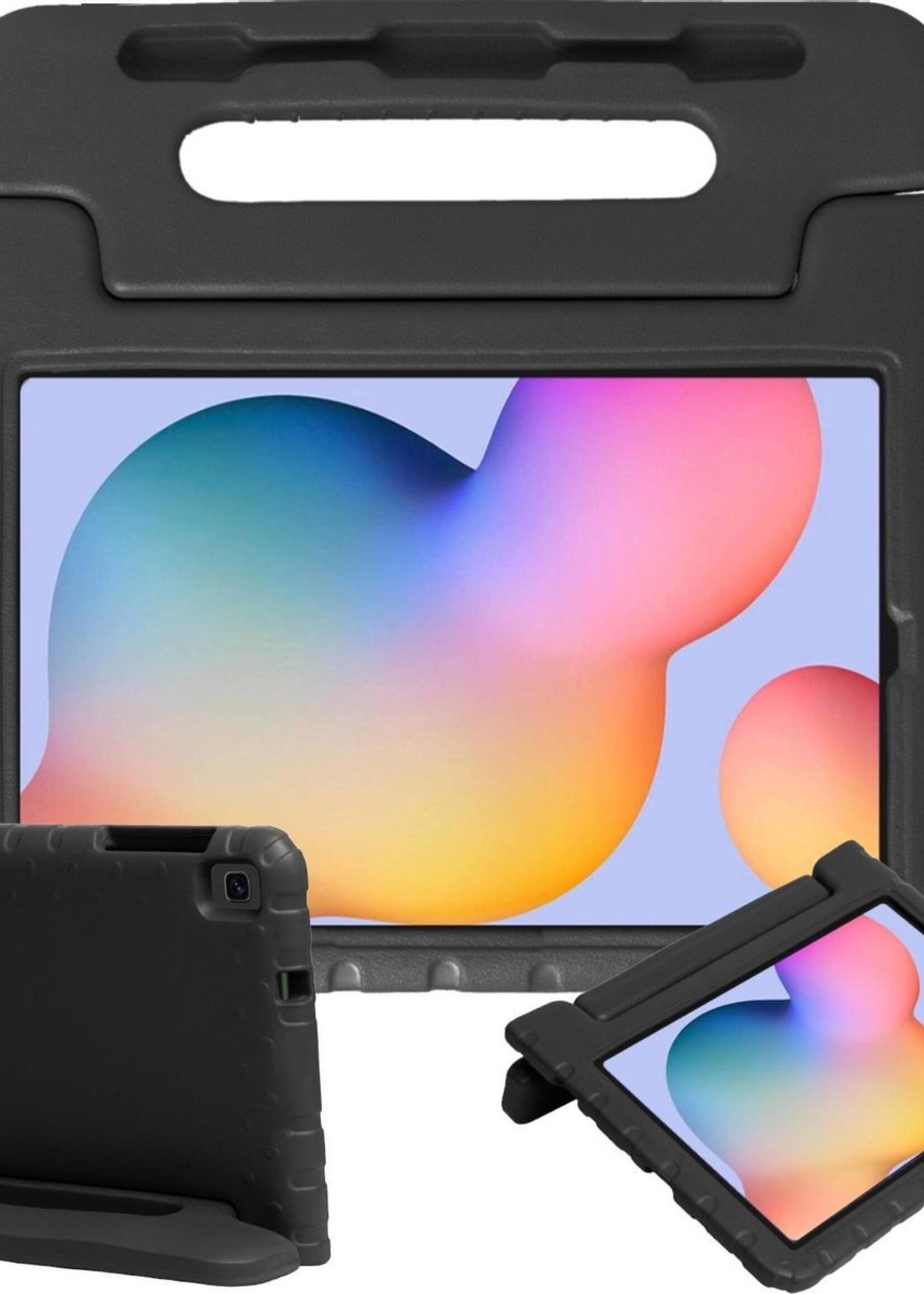 BTH Kinderhoes Geschikt voor Samsung Galaxy Tab S6 Lite Hoes Kinder Hoesje Kids Case Cover Kidsproof - Hoesje Geschikt voor Samsung Tab S6 Lite Hoesje Kinder Hoes - Zwart