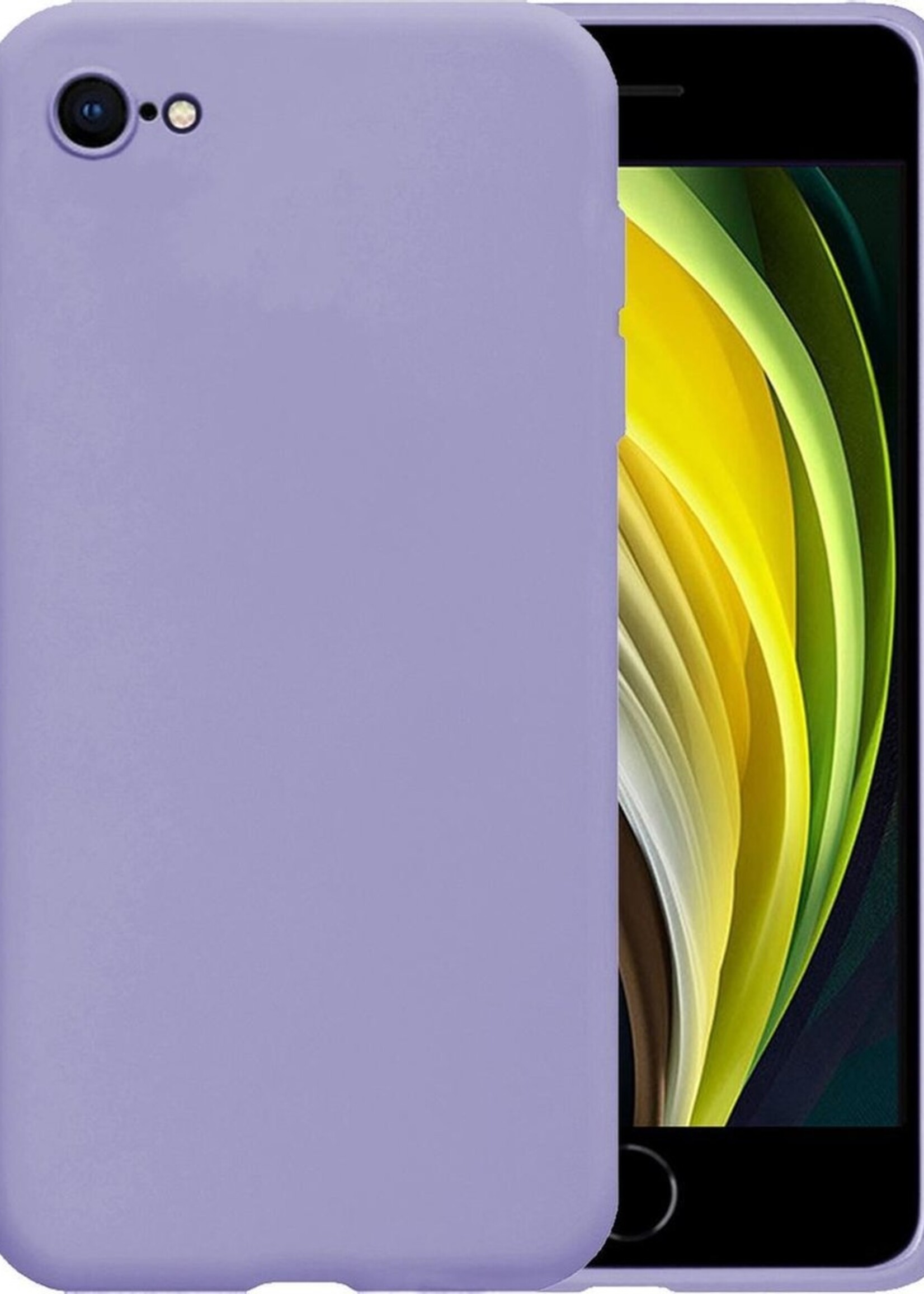 BTH Hoesje Geschikt voor iPhone 8 Hoesje Siliconen Case Hoes - Hoes Geschikt voor iPhone 8 Hoes Cover Case - Lila