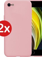 BTH BTH iPhone 7/8 hoesje siliconen - 2 PACK  - Lichtroze