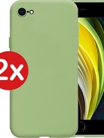BTH BTH iPhone SE 2020 hoesje siliconen - 2 PACK  - Groen