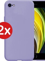 BTH BTH iPhone SE 2020 hoesje siliconen - 2 PACK  - Paars