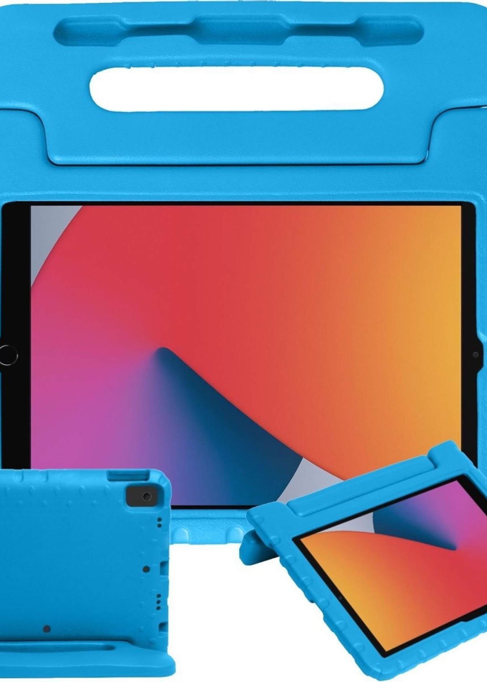 BTH Kinderhoes Geschikt voor iPad 10.2 2020 Hoes Kinder Hoesje Kids Case Cover Kidsproof - Hoesje Geschikt voor iPad 8 Hoesje Kinder Hoes - Blauw