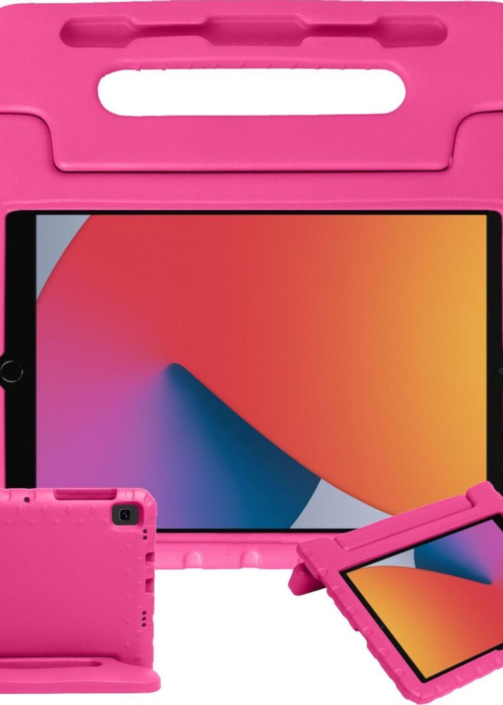 BTH Kinderhoes Geschikt voor iPad 10.2 2020 Hoes Kinder Hoesje Kids Case Cover Kidsproof - Hoesje Geschikt voor iPad 8 Hoesje Kinder Hoes - Roze