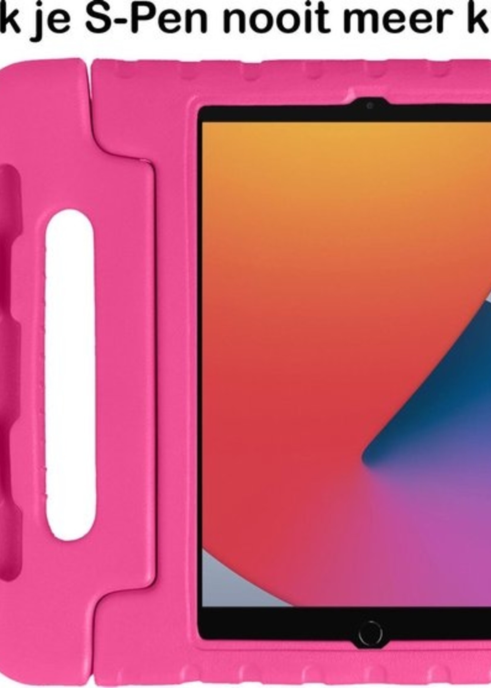 BTH Kinderhoes Geschikt voor iPad 10.2 2020 Hoes Kinder Hoesje Kids Case Cover Kidsproof - Hoesje Geschikt voor iPad 8 Hoesje Kinder Hoes - Roze