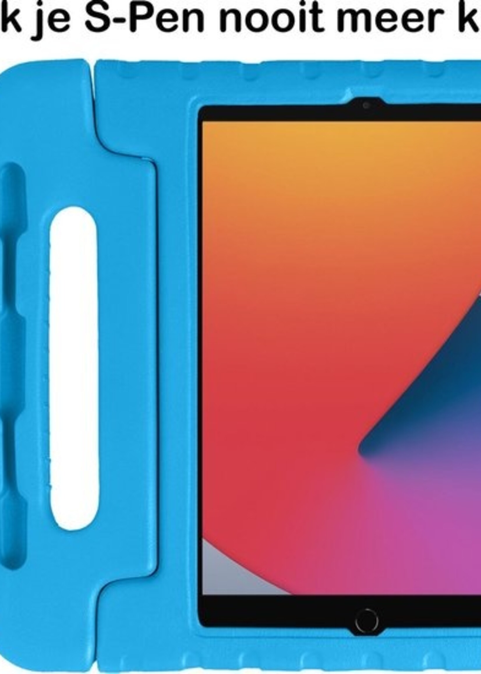 BTH Kinderhoes Geschikt voor iPad 10.2 2019/2020 Hoes Kinder Hoesje Kids Case Cover Kidsproof - Hoesje Geschikt voor iPad 7/8 Hoesje Kinder Hoes - Blauw