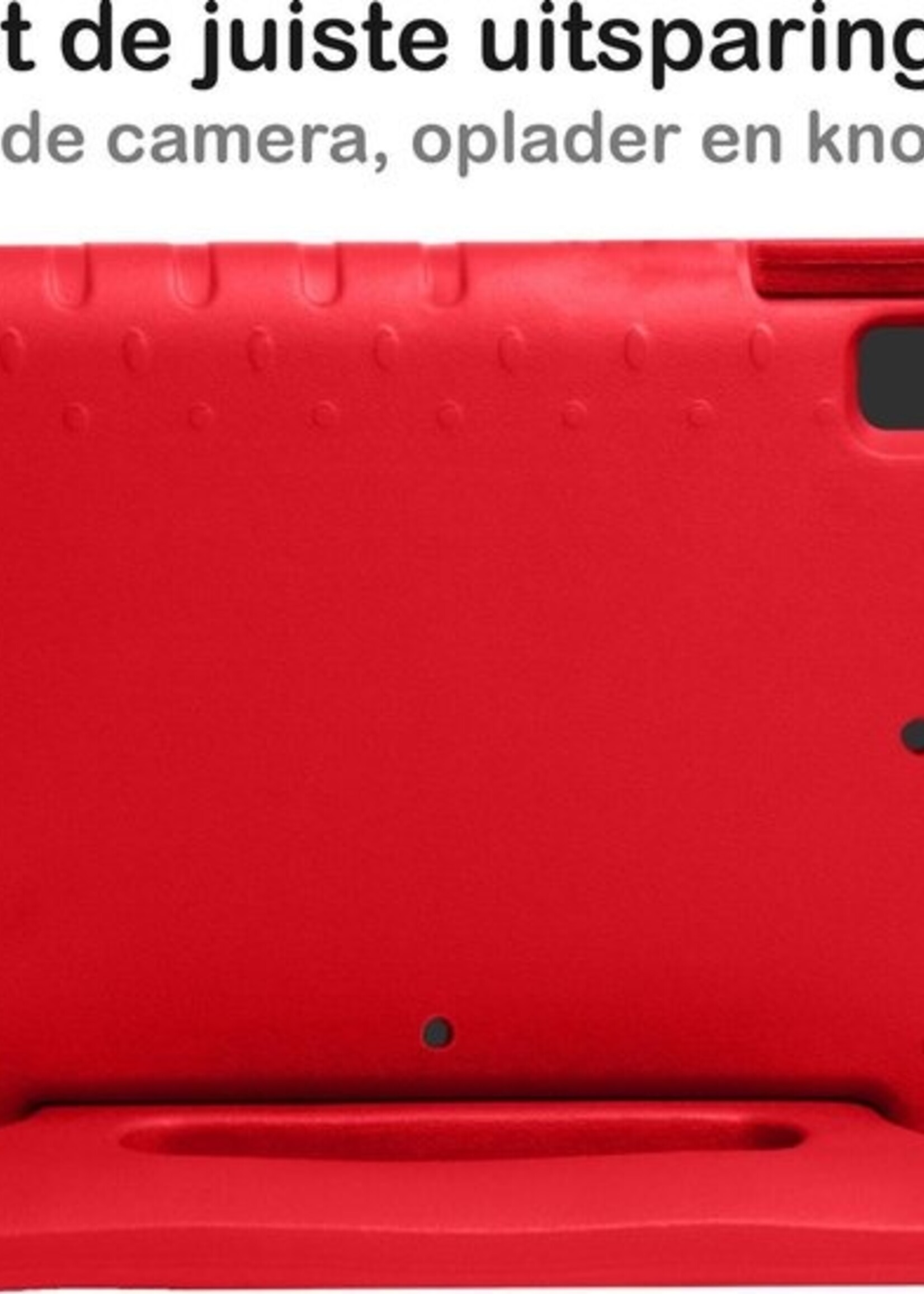 BTH Kinderhoes Geschikt voor iPad 10.2 2019/2020 Hoes Kinder Hoesje Kids Case Cover Kidsproof - Hoesje Geschikt voor iPad 7/8 Hoesje Kinder Hoes - Rood