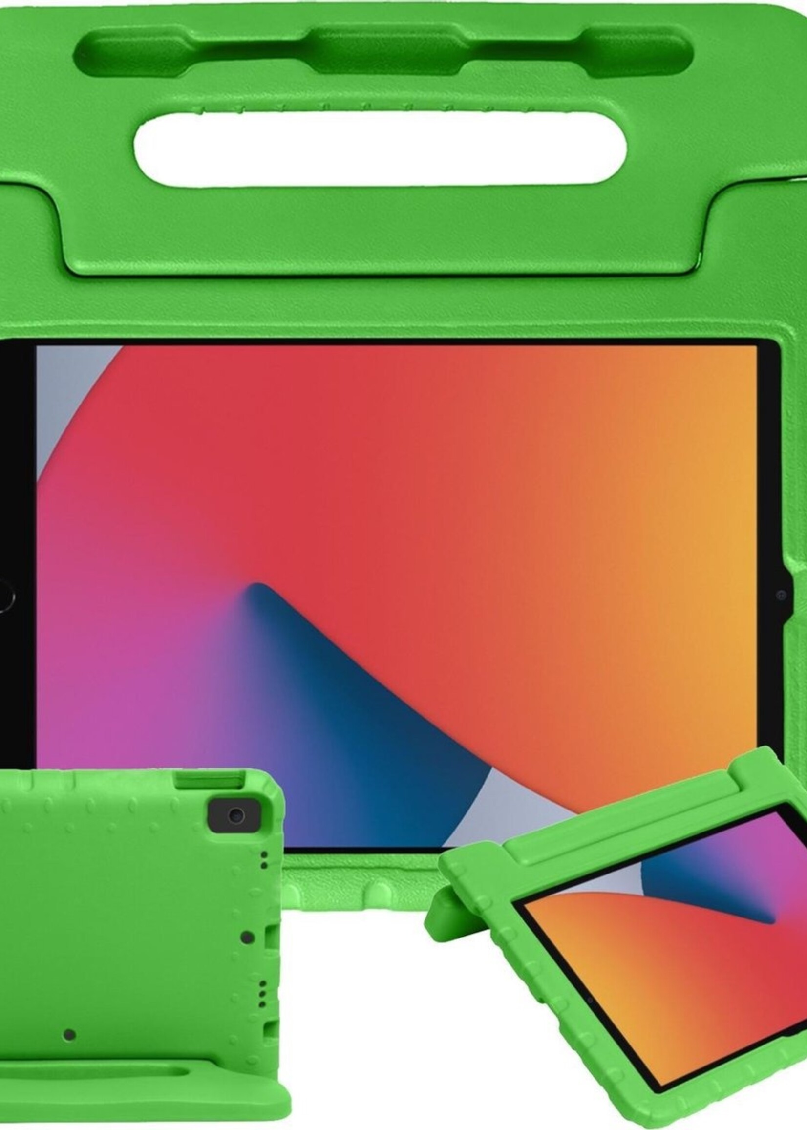 BTH Kinderhoes Geschikt voor iPad 10.2 2019/2020 Hoes Kinder Hoesje Kids Case Cover Kidsproof - Hoesje Geschikt voor iPad 7/8 Hoesje Kinder Hoes - Groen