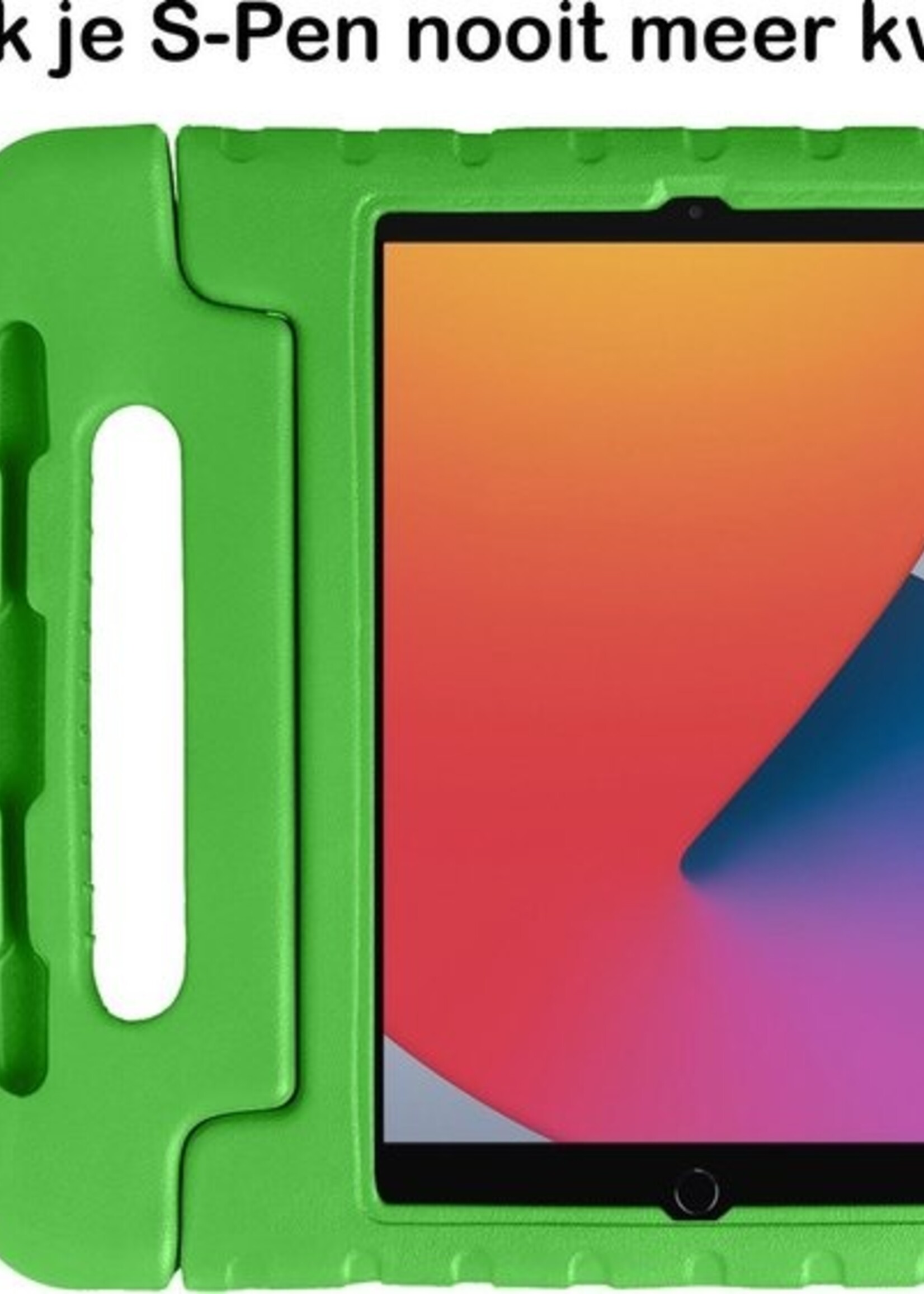 BTH Kinderhoes Geschikt voor iPad 10.2 2019/2020 Hoes Kinder Hoesje Kids Case Cover Kidsproof - Hoesje Geschikt voor iPad 7/8 Hoesje Kinder Hoes - Groen