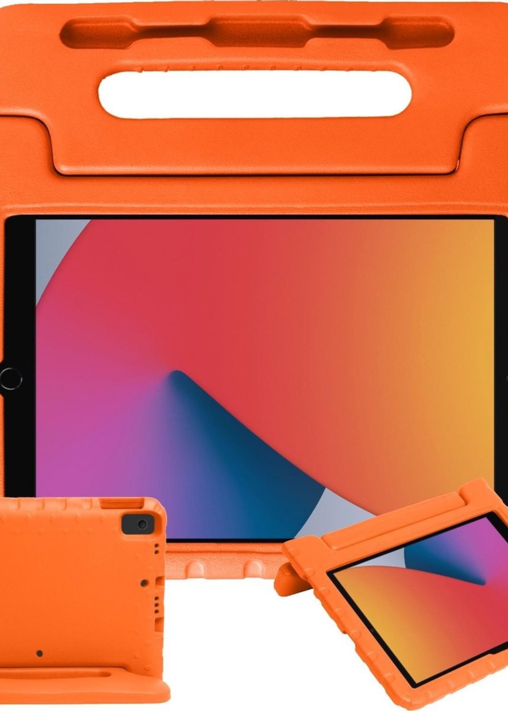 BTH Kinderhoes Geschikt voor iPad 10.2 2019/2020 Hoes Kinder Hoesje Kids Case Cover Kidsproof - Hoesje Geschikt voor iPad 7/8 Hoesje Kinder Hoes - Oranje