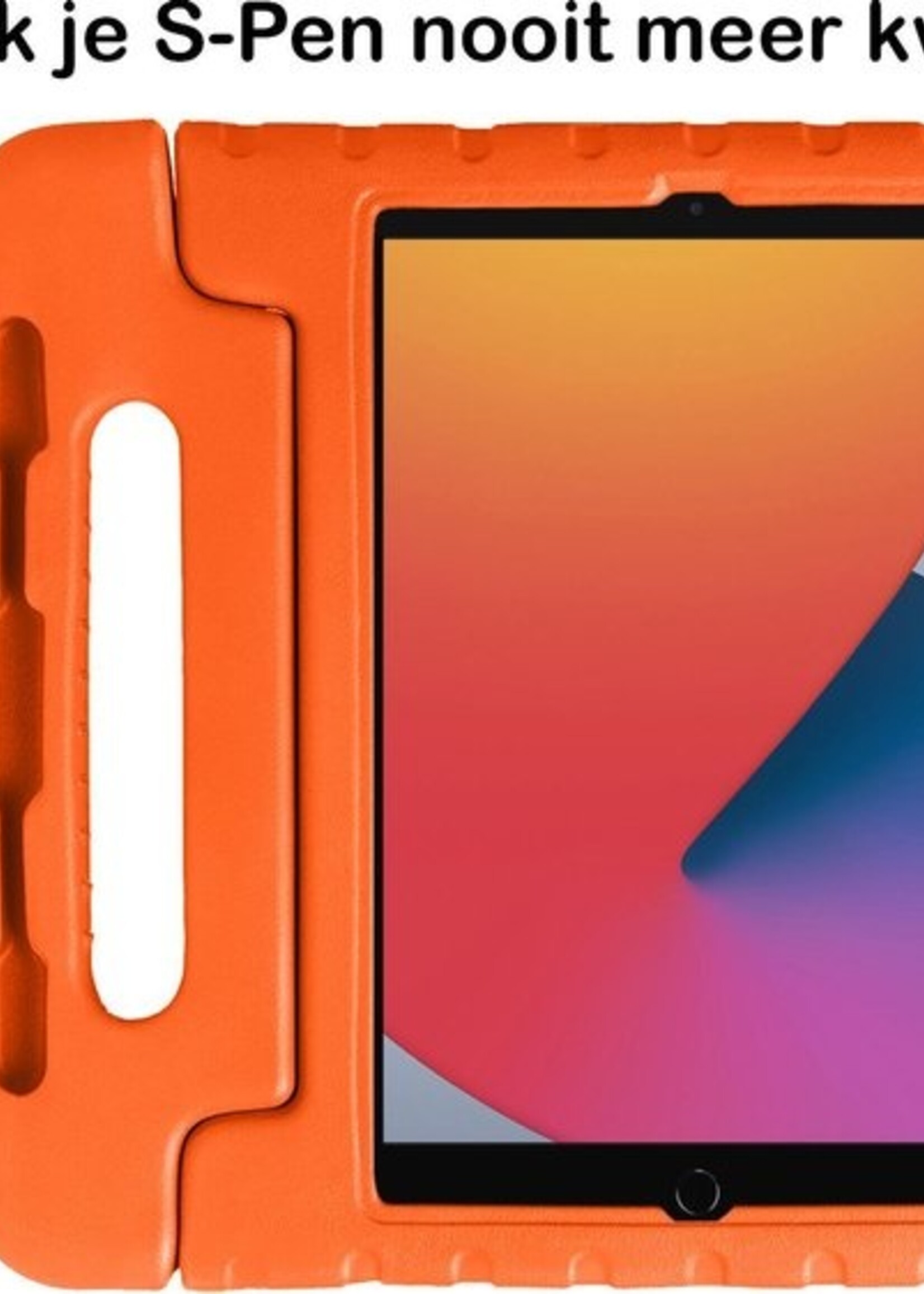 BTH Kinderhoes Geschikt voor iPad 10.2 2019/2020 Hoes Kinder Hoesje Kids Case Cover Kidsproof - Hoesje Geschikt voor iPad 7/8 Hoesje Kinder Hoes - Oranje